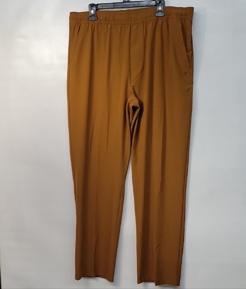 Men's Woven Open Bottom Toasted Brown Pants.